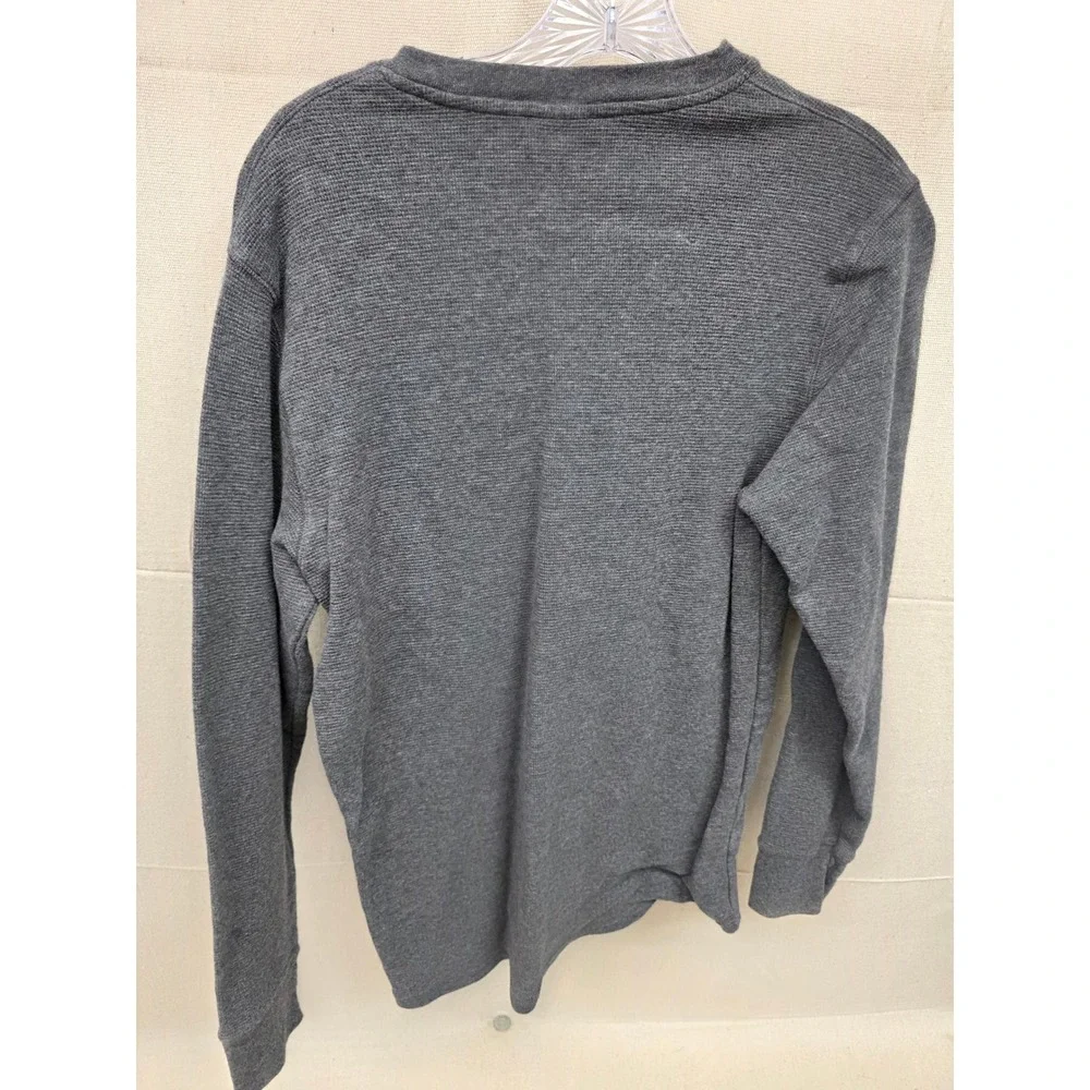 Polo Ralph Lauren Mens Grey Waffle Knit V-Neck Thermal Sleep Shirt Medium‎
